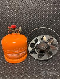 bombola campeggio eurocamping + fornello grande