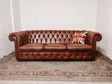 divano Chester Chesterfield cuoio inglese original