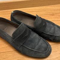 Mocassini blu scamosciati Ferragamo 42