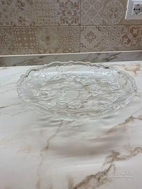 Piatto in vetro decorato porta frutta