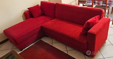 Divano con vano porta oggetti e schienale reclin
