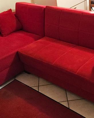 Divano con vano porta oggetti e schienale reclin