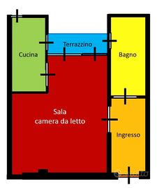 De Angelis - Rubens monolocale arredato mm rossa