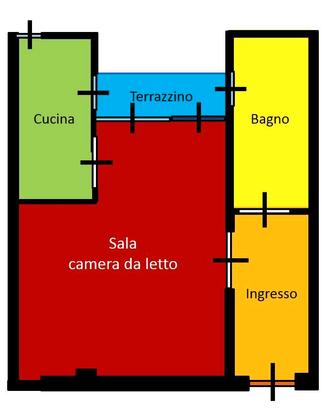 De Angelis - Rubens monolocale arredato mm rossa