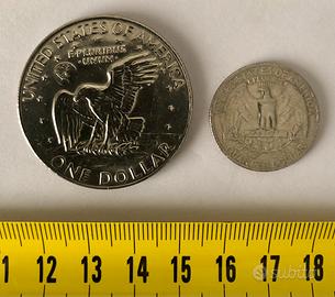 Monete Americane 1$ e 1/4 $ argento