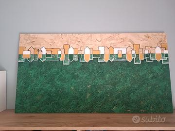 opera quadro su pannello osb e cornice 