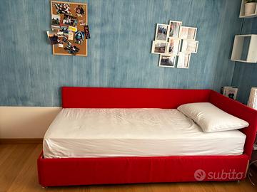 Letto singolo imbottito con letto sotto