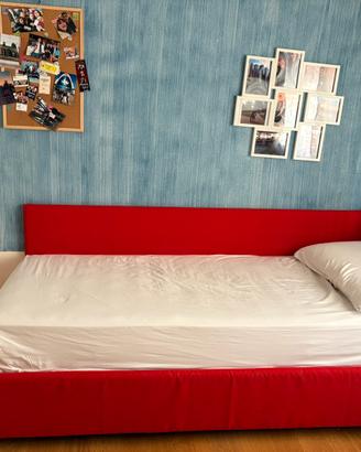 Letto singolo imbottito con letto sotto