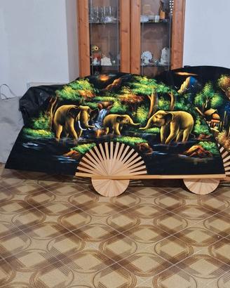 Coppia di ventagli decorativi orientali grandi