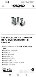 bulloni antifurto ruote FARAD con 2 chiavi
