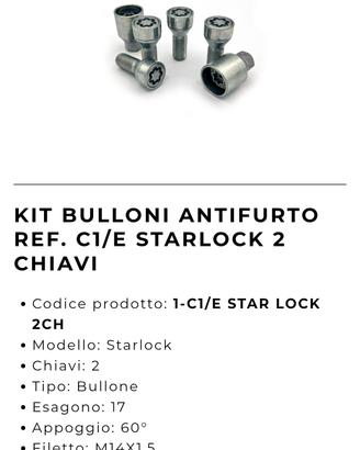bulloni antifurto ruote FARAD con 2 chiavi