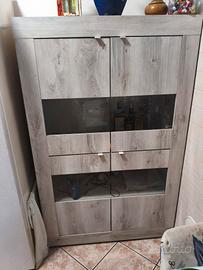 vetrina a 4 ante basic colore pino 