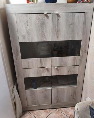 vetrina a 4 ante basic colore pino 