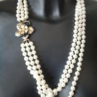 Collana Vintage Statement - 3 Fili di Perle