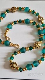 Collana di cristalli e vetro soffiato