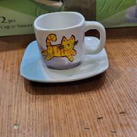 6 tazzine da caffe' decorati con figure di animali