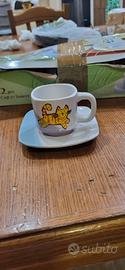 6 tazzine da caffe' decorati con figure di animali