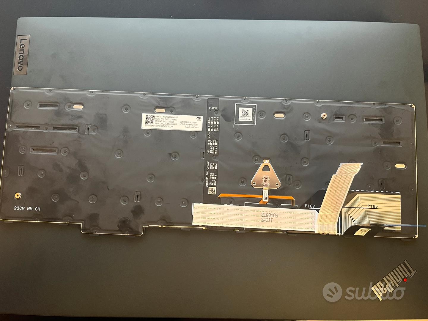 Lenovo THINKPAD P16v Gen 1 L15 4 T16 2 Tastiera Retroilluminata 5N21K05170 5059998044577