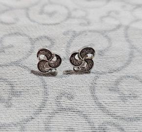 Orecchini a bottoncino argento 925 e strass