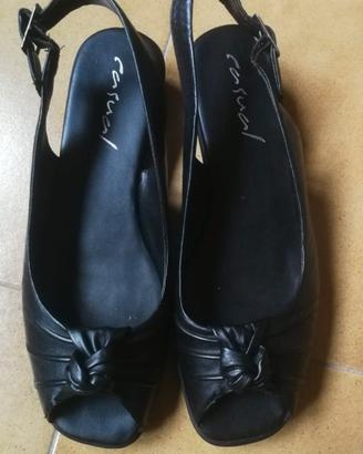 Sandali neri pelle donna n° 40