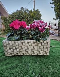 Vaso Rettangolare Da Esterno In Polvere Di Marmo