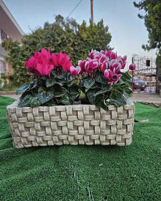 Vaso Rettangolare Da Esterno In Polvere Di Marmo