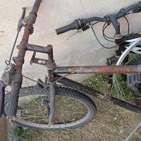 Mountain bike non funzionante e arrugginita