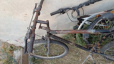 Mountain bike non funzionante e arrugginita