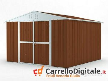 Box struttura lamiera Acciaio 327x307 legno scuro