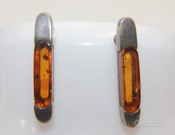 Splendidi orecchini argento ambra