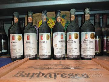Stock 6 Vintage Bottles BAROLO,BARBARESCO,DOLCETTO