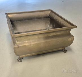 Grande Portavaso  Cachepot in ottone zampe anni 70