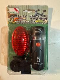 Kit luci led anteriore e posteriore per bici