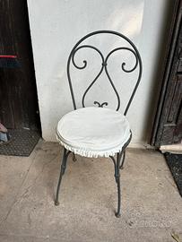 8 sedie in ferro stile shabby chic