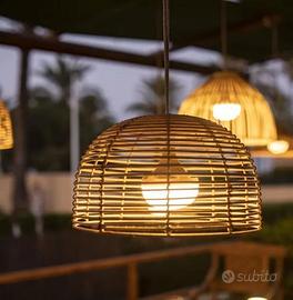 Lampada in vimini ricaricabile con telecomando