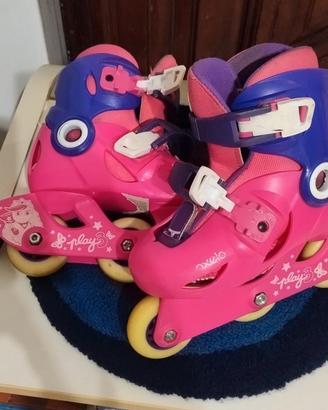 Pattini bambina regolabili 26/28 + kit protezioni