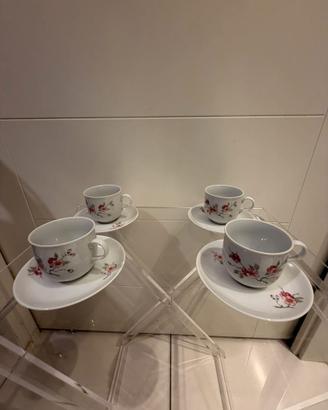 Tazze con piattino da caffè anni 50  porcellana