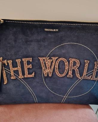 Pochette Trussardi Elite “The World” blu – NUOVA