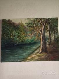 Quadro olio su tela paesaggio 
