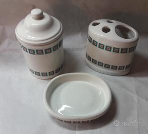 Set accessori bagno decorato