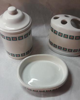 Set accessori bagno decorato