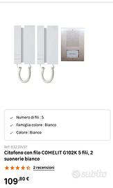 citofono comelit modello G102K 5 fili 2 cornette