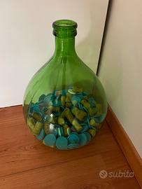 Coppia vasi_damigiana verde