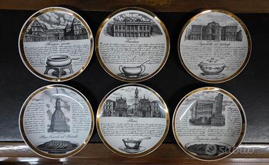 "Piero Fornasetti" serie completa 6 piatti