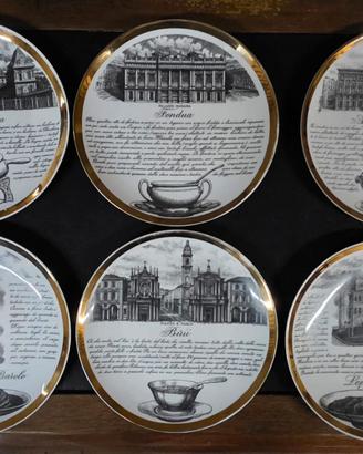 "Piero Fornasetti" serie completa 6 piatti