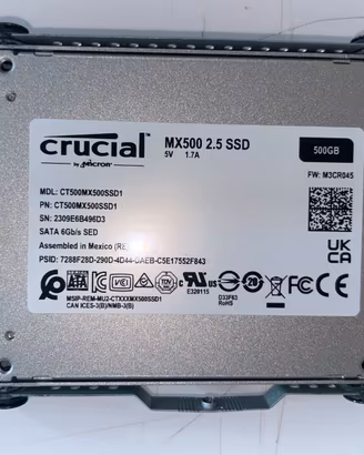 SSD Crucial MX500 500GB + Dati Smart