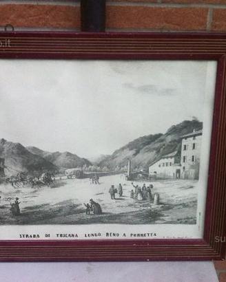 Quadro Litografia porretta toscana vintage