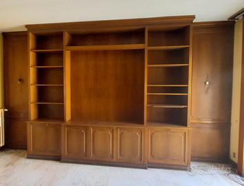 Libreria in noce massello 