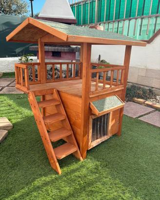 Cuccia per gatti in legno, da esterno artigianale