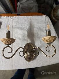 lampada da parete 2 luci metallo